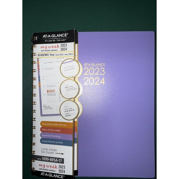 AT-A-GLANCE 2023-2024 Academic Planner, Weekly & Monthly, 7" x 8-3/4" - Picture 1 of 6